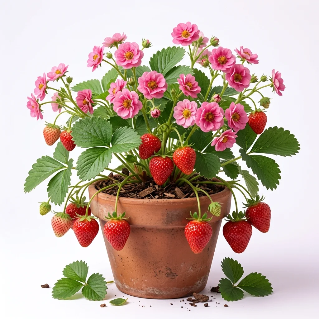 Fraisier à fleurs doubles