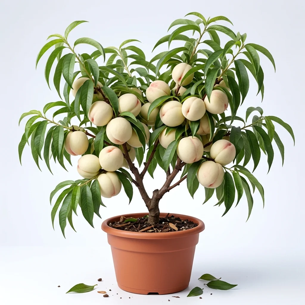 Pêcher nain autofertile 'White Peachy'